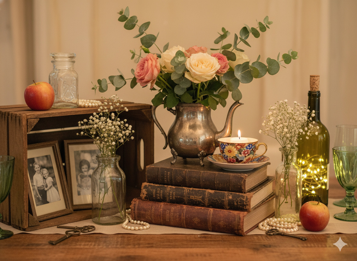 Repurposed items for party styling